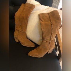 Suede boots ,worn twice!!!